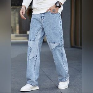 SHEIN Light Blue Relaxed Men Jeans